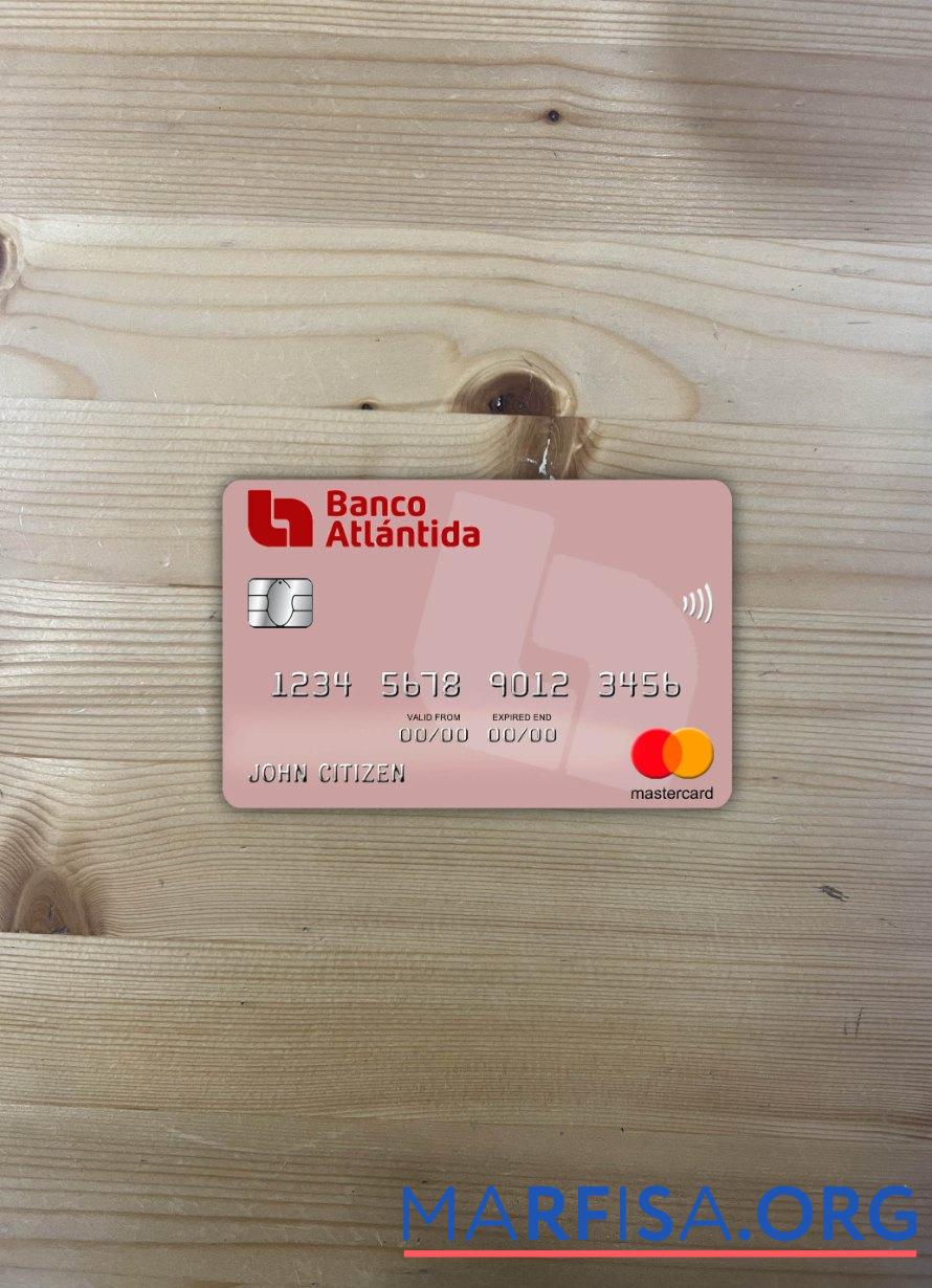 Realistic Honduras Banco Atlantida mastercard photolook front real example